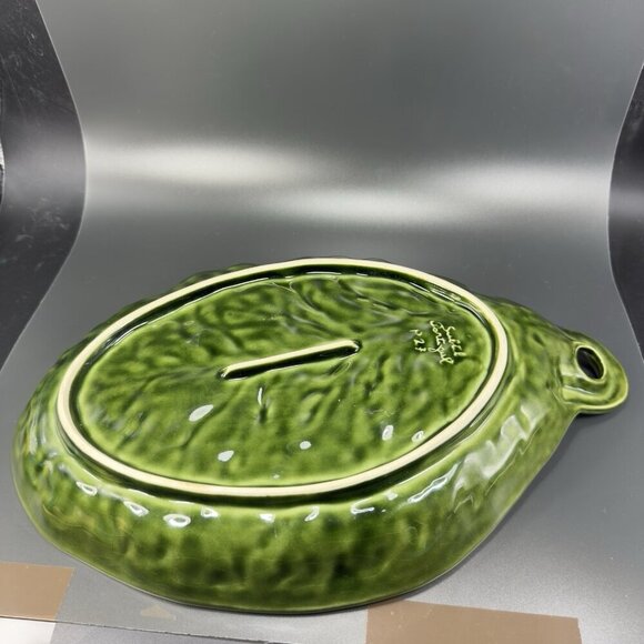 Subtil Portugal Ceramic Green Cabbage Leaf Dish Serving Platter Large 16inch VTG - Picture 12 of 16